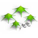 Discover our range of sizes: star tents available in Ø 10 m, Ø 12 m, Ø 14 m and Ø 17 m