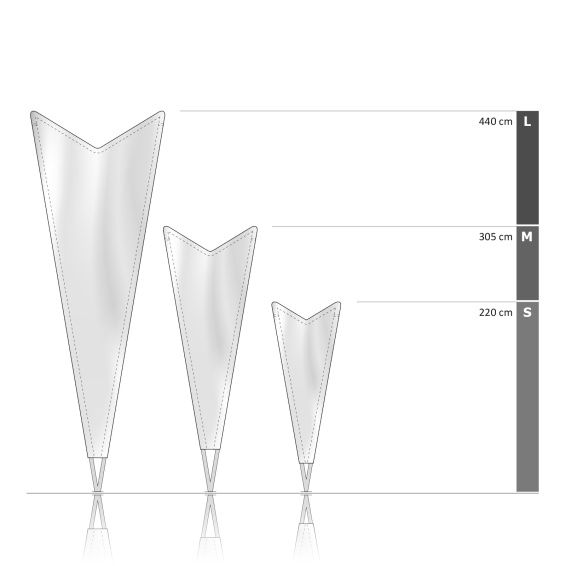 Bowflag® Premium Dart, size overview