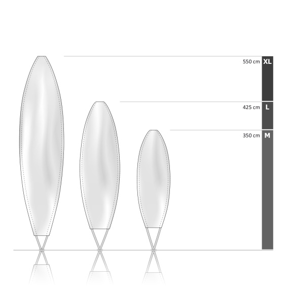 Bowflag® Premium Surfer, size overview