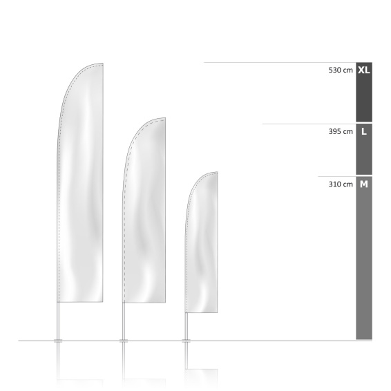 Bowflag® Select straight lower edge, system heights