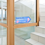 Adhesive foil as an orientation aid for customers and guests