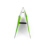 Halfmoon Banner, side view with connectors made of hook-and-loop tape