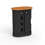 Hardcase trolley with tabletop in beech