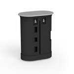 Hardcase trolley with tabletop in silver gray