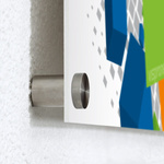 Rigid foam board with wall mount, wall clearance 20 mm