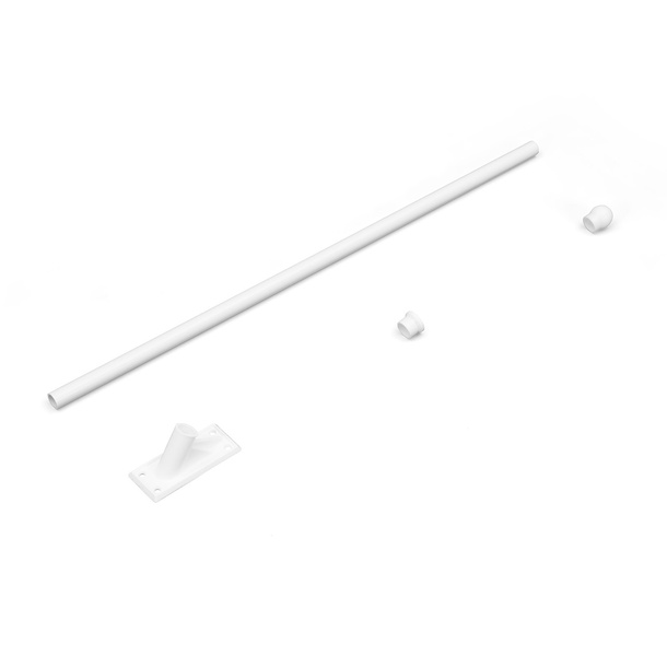 Flag holder 60°, with white end cap ball