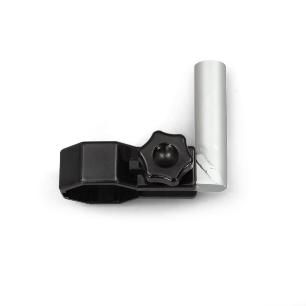 Vertical Bowflag® holder for tent poles made of octagonal profiles