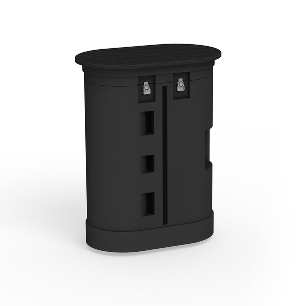 Hardcase trolley with tabletop in black