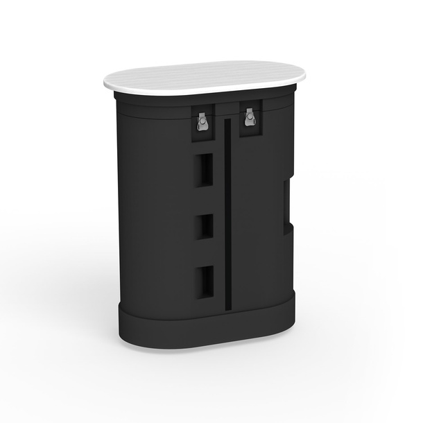 Hardcase trolley with white tabletop