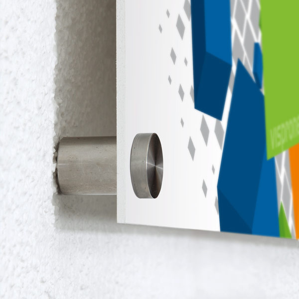 Rigid foam board with wall mount, wall clearance 20 mm