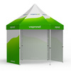 Select Hexagon 4 m folding marquee, 4 solid walls, with print