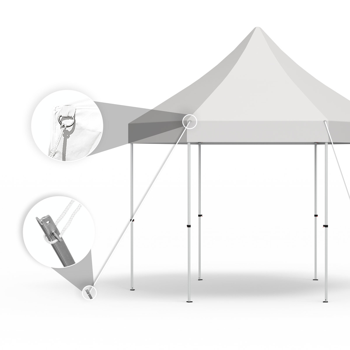 Gazebo Select Hexagon with anchoring-set (optional accessories)