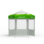 Folding tent including 3 walls with panoramic window