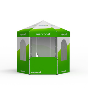 Pop up tent Select Hexagon 3 m, 6 walls with print