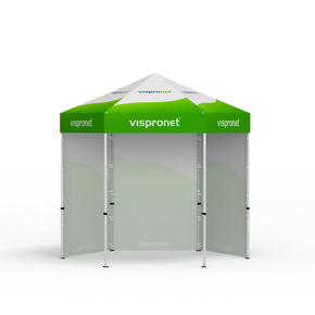Pop up tent Select Hexagon 3 m, 3 walls with print