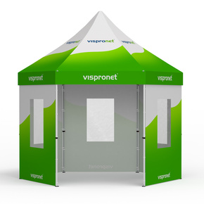 Pop up tent Select Hexagon 4 m, 5 walls with print