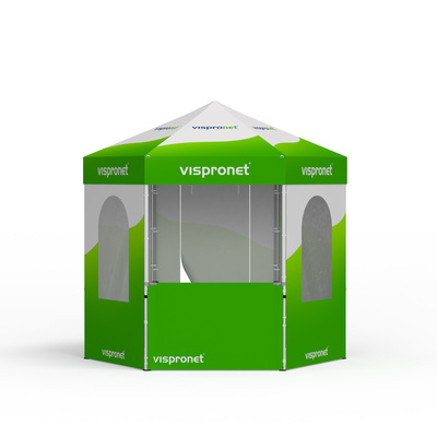 Pop up tent Select Hexagon 3 m, 6 walls with print
