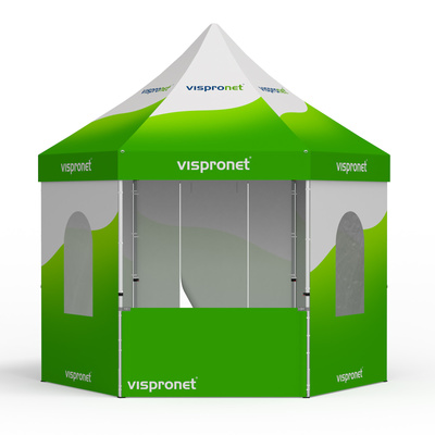 Pop up tent Select Hexagon 4 m, 6 walls with print 
