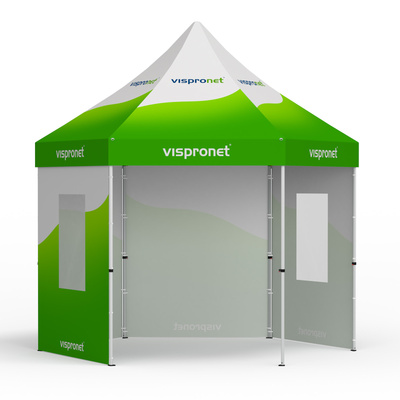 Pop up tent Select Hexagon 4 m, 4 walls with print