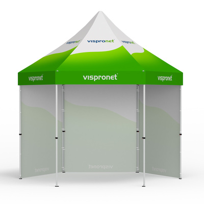 Pop up tent Select Hexagon 4 m, 3 walls with print