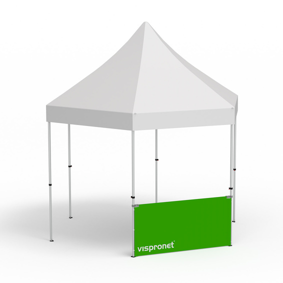 Folding Pavilion Select Hexagon, example with 1 half-height wall 2 m
