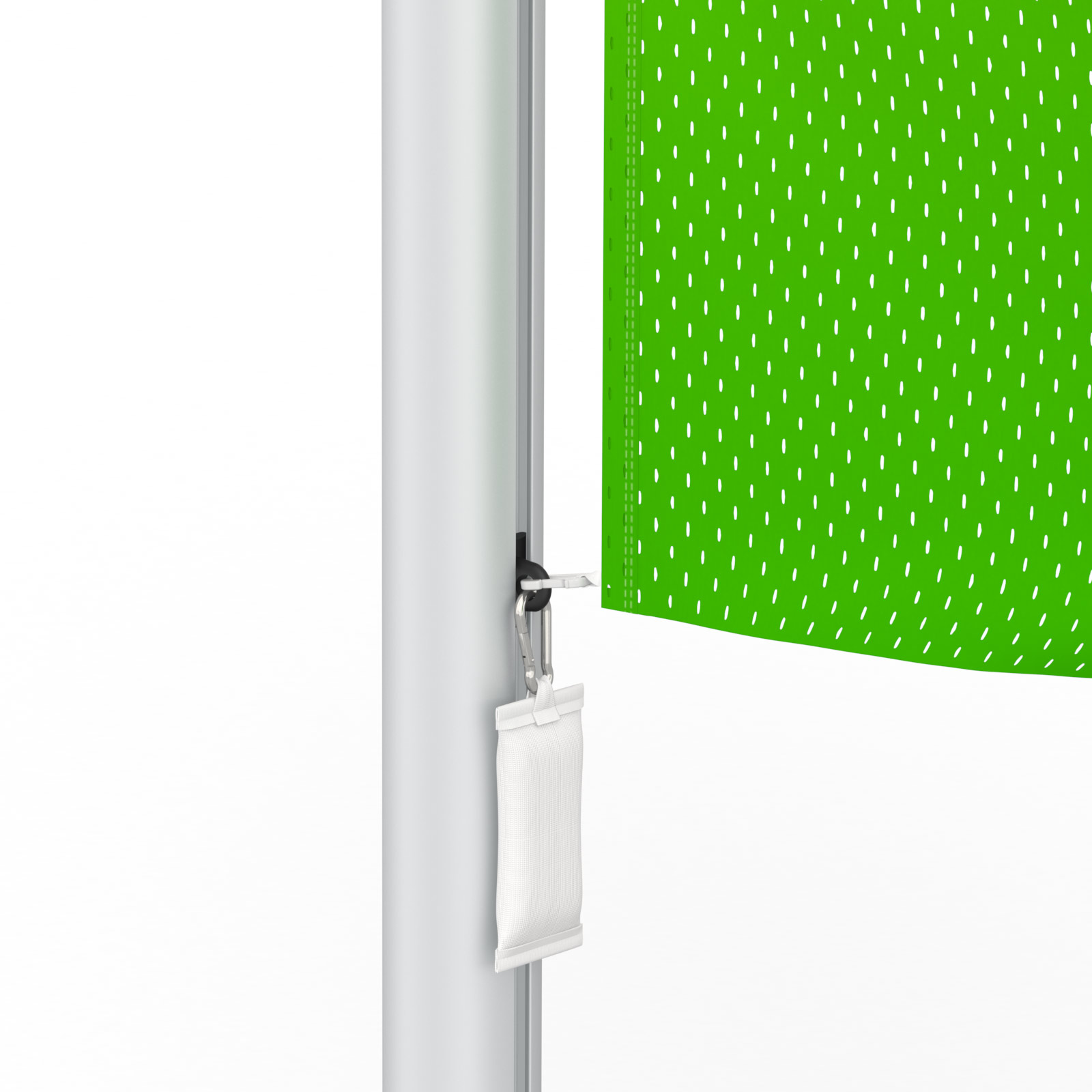 Feather flag / Outrigger flag with climbing stop weight