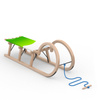Classic Horn Sled, Two-Seater, with Blue Tow Rope (Optional Accessory)