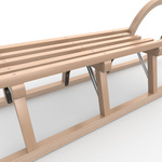 Horn sledge Classic, two-seater, detailed view