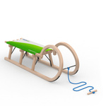 Classic Horn Sled, Two-Seater, with Blue Pull Rope (Optional Accessory)