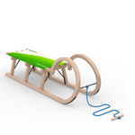 Classic Horn Sled, Two-Seater, with Blue Pull Rope (Optional Accessory)