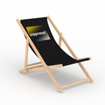 Eco wooden deck chair, without armrests, with logo print