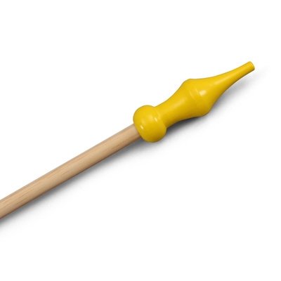 Wooden dowel with yellow finial, length 150 cm, ø 20 mm, set of 3 