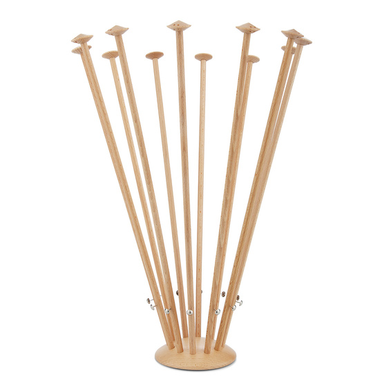 Wooden table flag stand, 12-slot