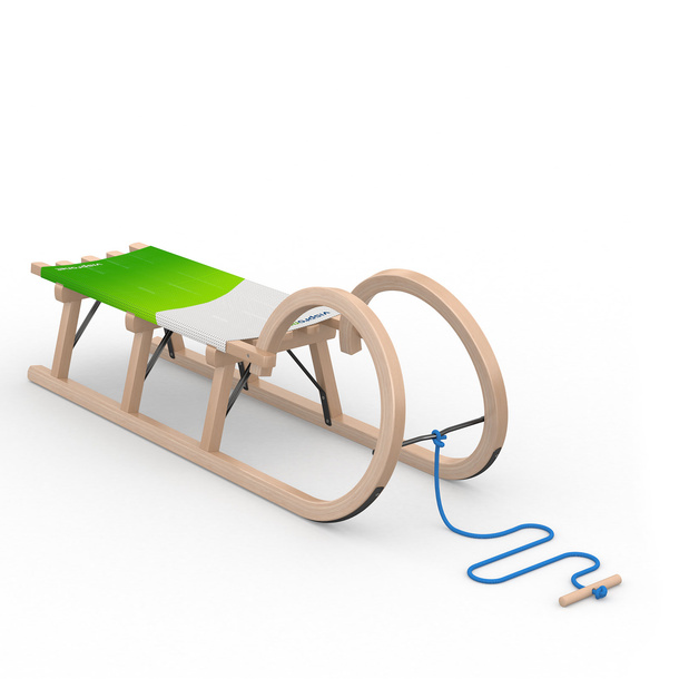 Classic Horn Sled, Two-Seater, with Blue Tow Rope (Optional Accessory)