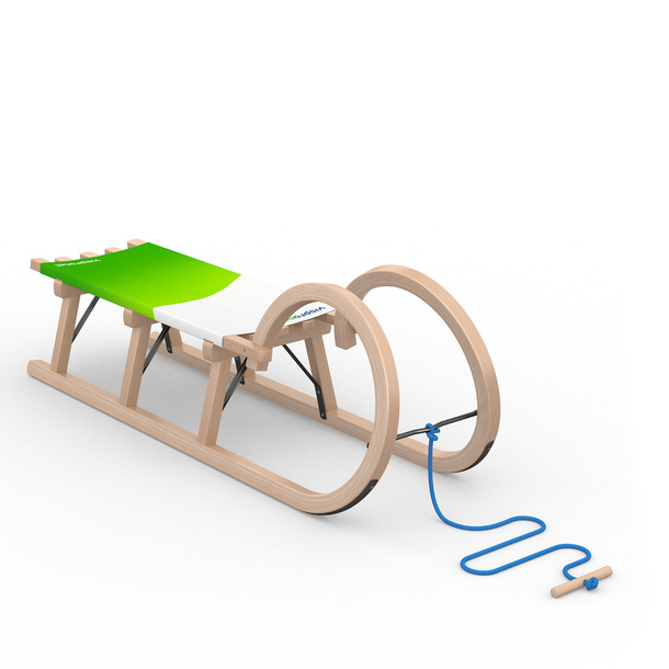 Classic Horn Sled, Two-Seater, with Blue Tow Rope (Optional Accessory)