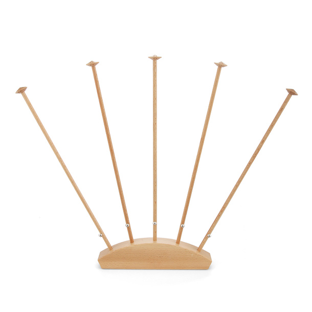 Wooden table flag stand, 5-slot