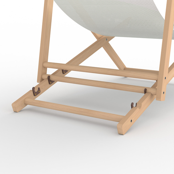 Deck chair, 3-position adjustable, detail: plastic safety bracket