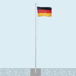 Economy Flagpole with Ground Sleeve and German Flag