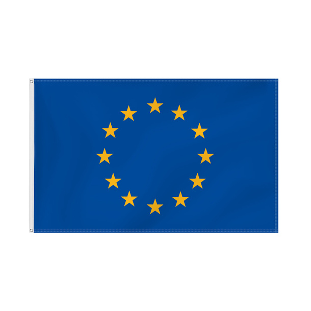 Custom Flags: Flag in Landscape Format with Eyelets, Council of Europe/EC
