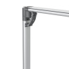 Flexible keder frame, detail: top corner