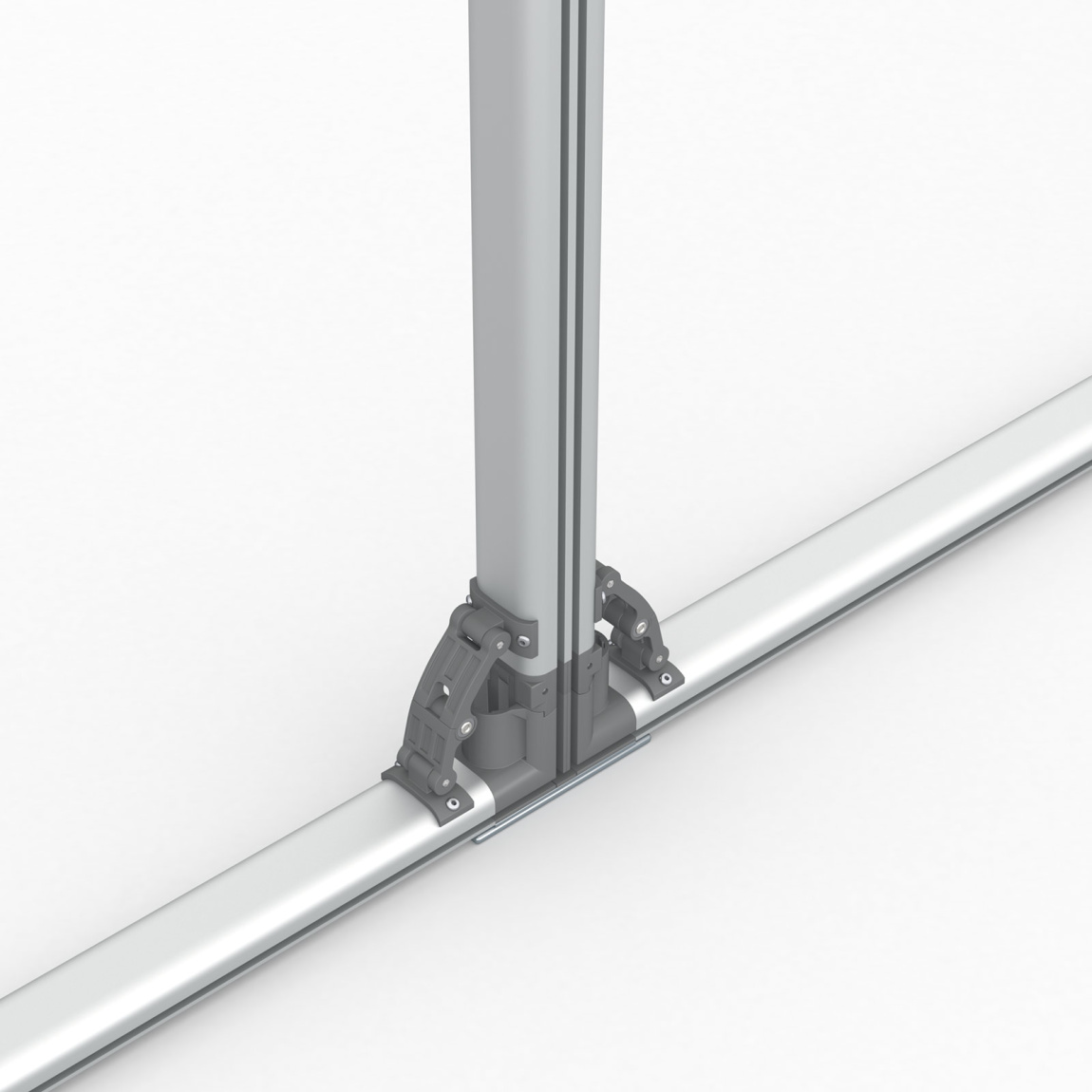 Flexible keder frame, detail: use of the base plate