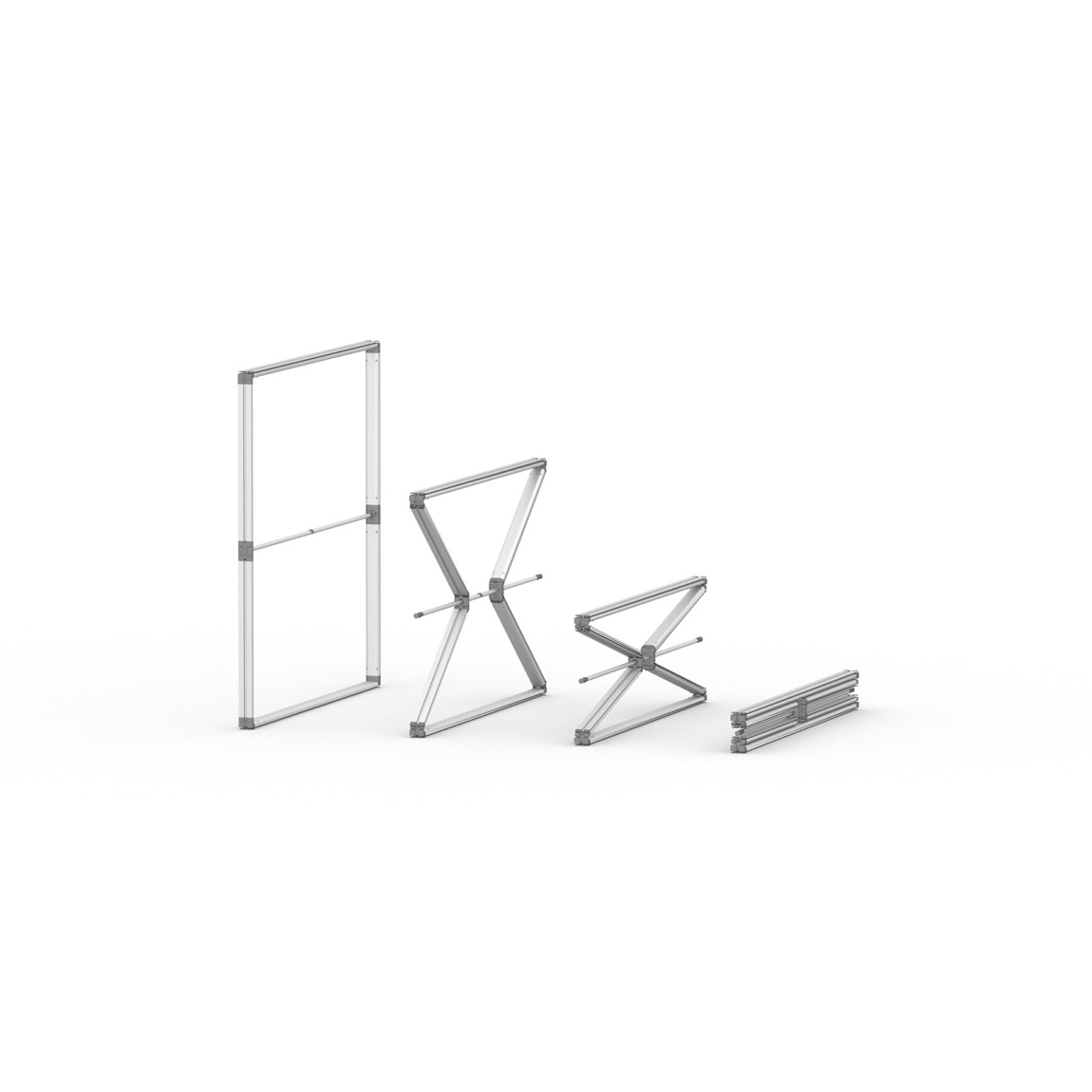 Folding process for flexible keder frame 100 x 100 cm