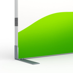 Flexible keder frame with one-sided corner foot
