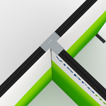 Flexible keder frame, detail: frame connection
