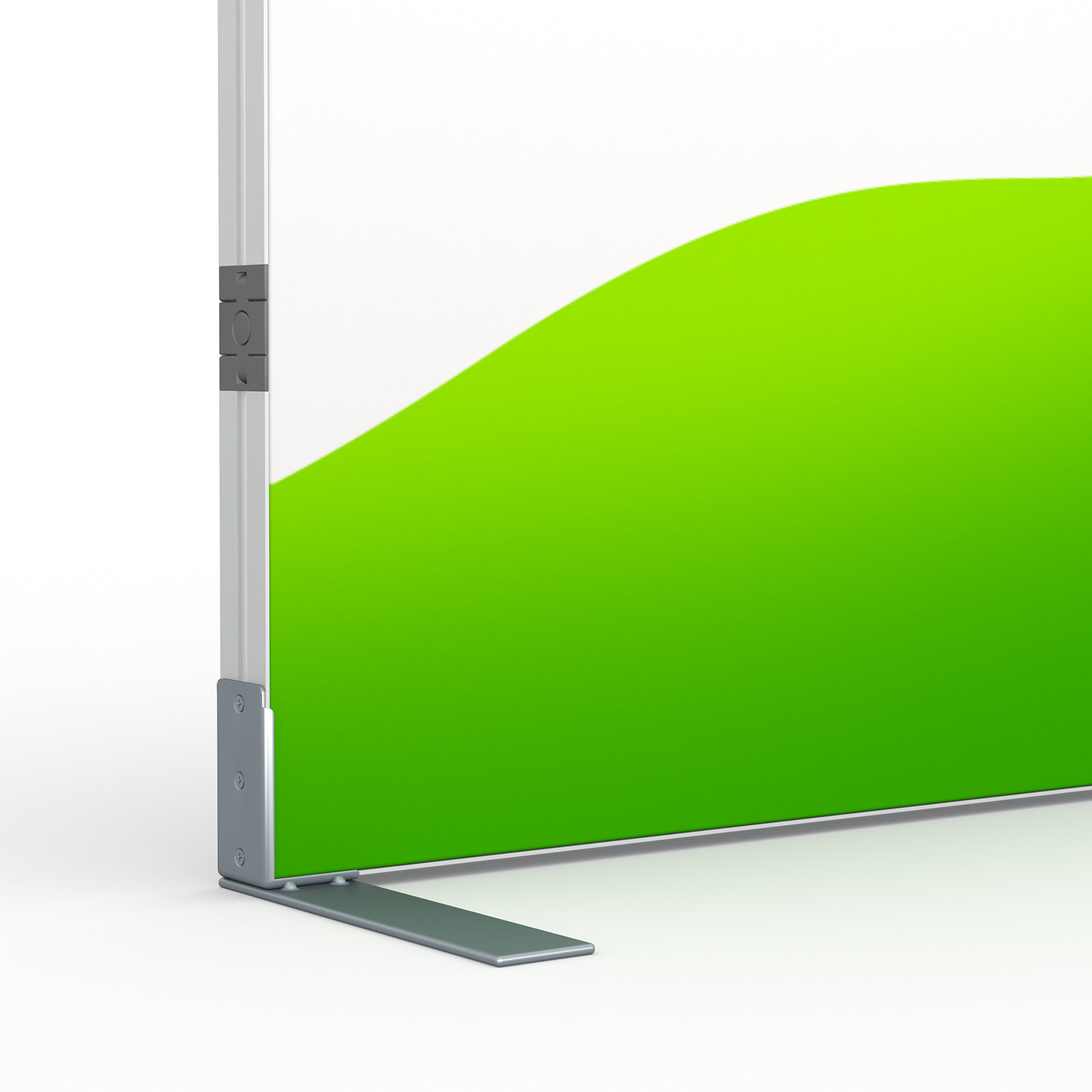 Flexible keder frame with one-sided corner foot