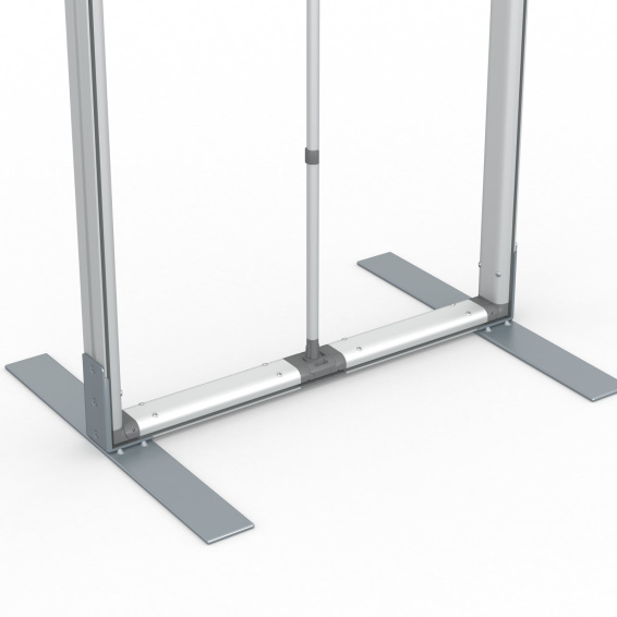 Keder Display flex T, detail: support bar & feet