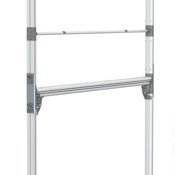 Flexible keder frame, detail: 180° connector for stabilization