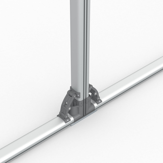 Flexible keder frame, detail: application of the base plate