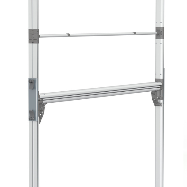 Flexible keder frame, detail: 180° connector for stabilization