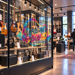 Transparent sticker with a customised outline and no white print – ensuring the display items are perfectly visible